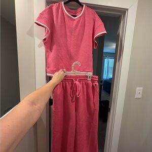 Girls' Pink Short-Sleeve Pajama Set